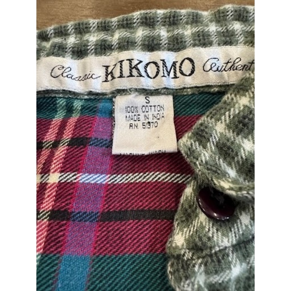 VTG Classic Kikomo Patchwork Flannel Shirt Button-Up Multi-Pattern Hearts Small - Picture 6 of 6